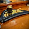 Leather Desk Caddy with Lighter